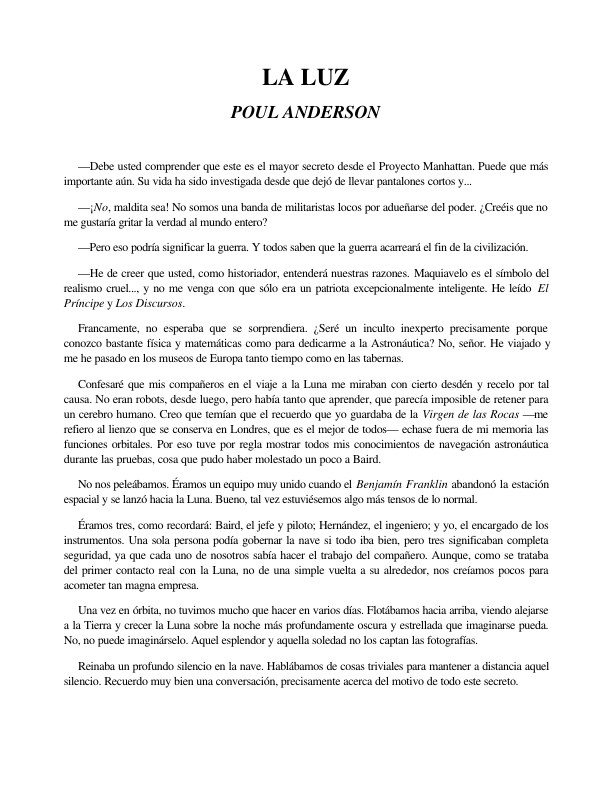 Portada de La Luz